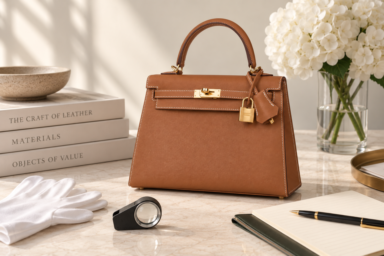 Luxury handbag presented for professional authentication and valuation assessment